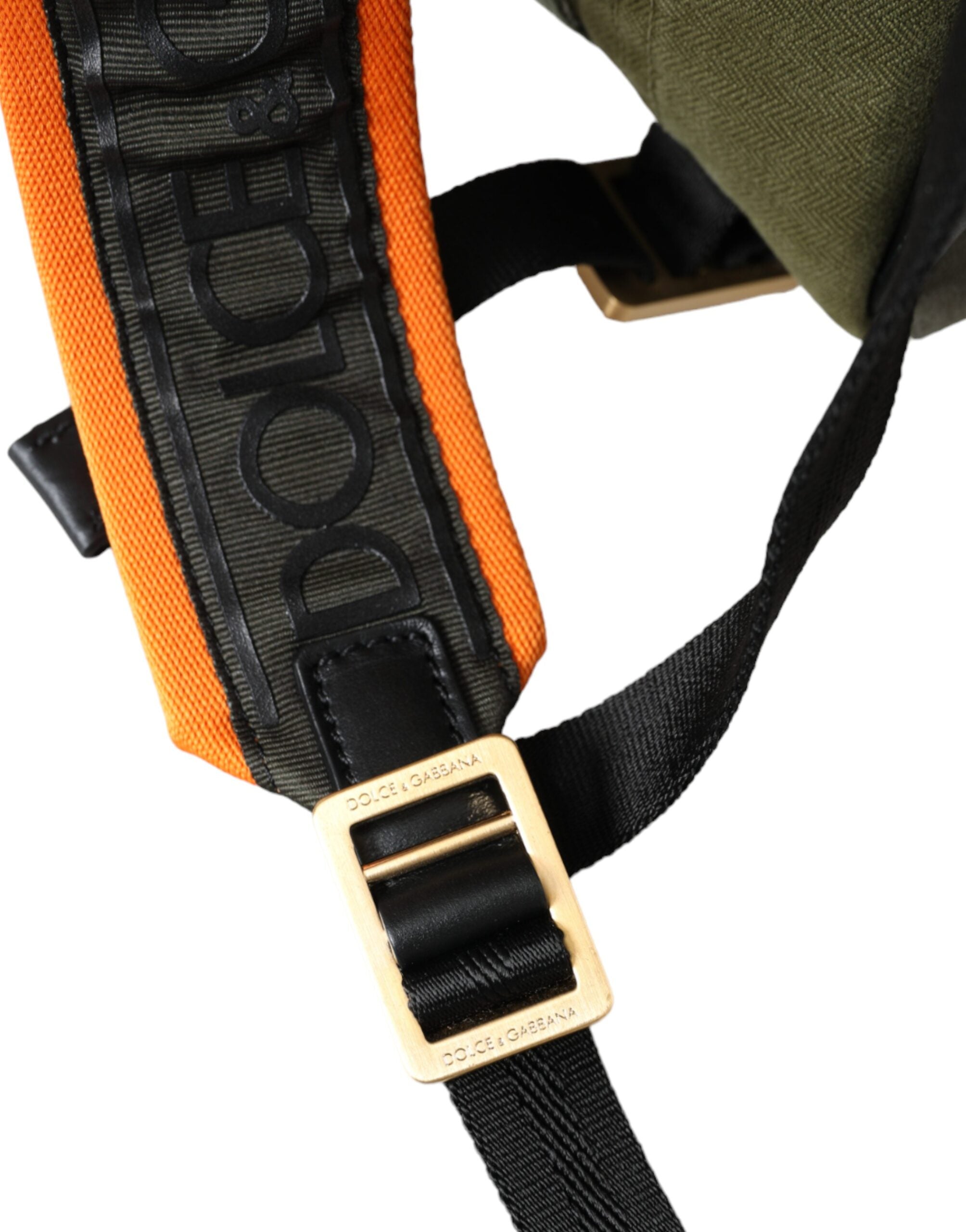Dolce & Gabbana Military Green Patchwork Backpack Bag